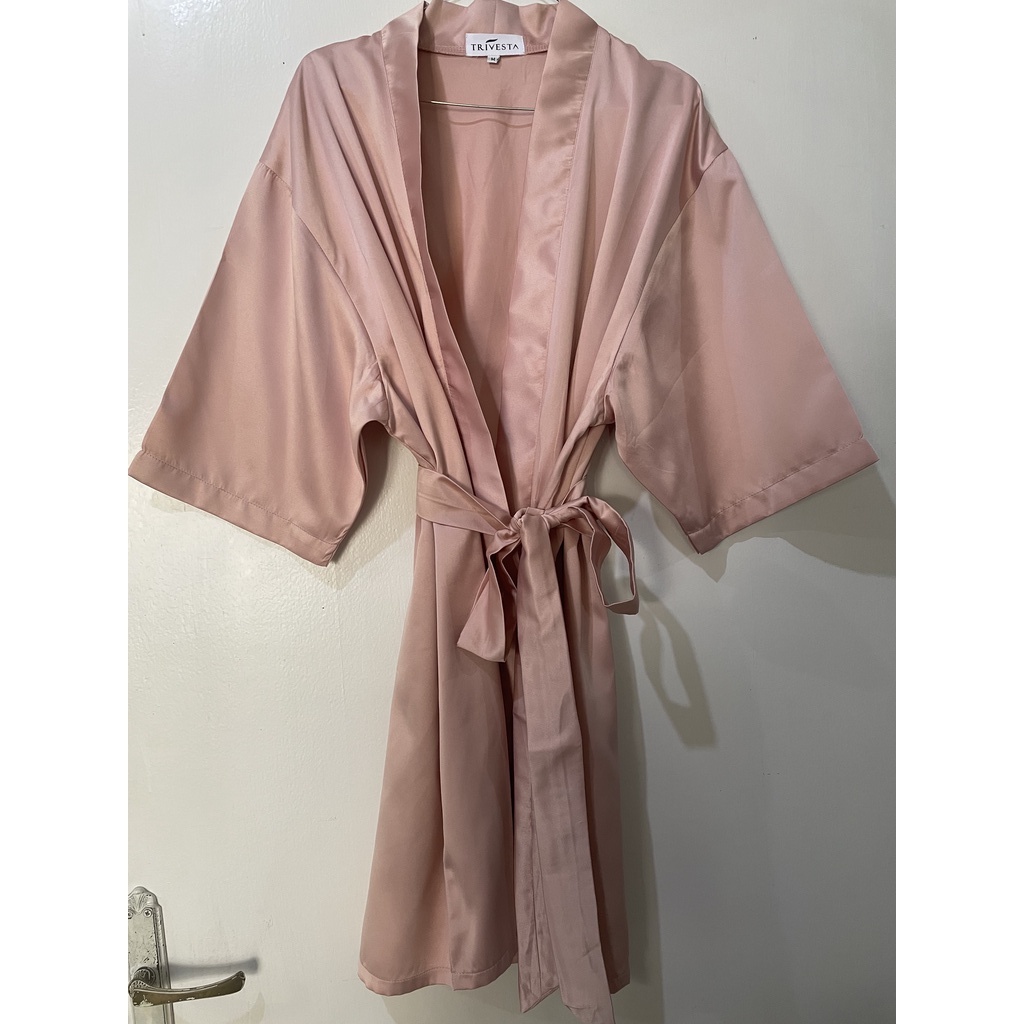 Trivesta Robes - Basic Robe Cokpink - Kimono Robe Bridesmaid Satin + Free Bordir (Tulisan Bebas Bisa Nama)