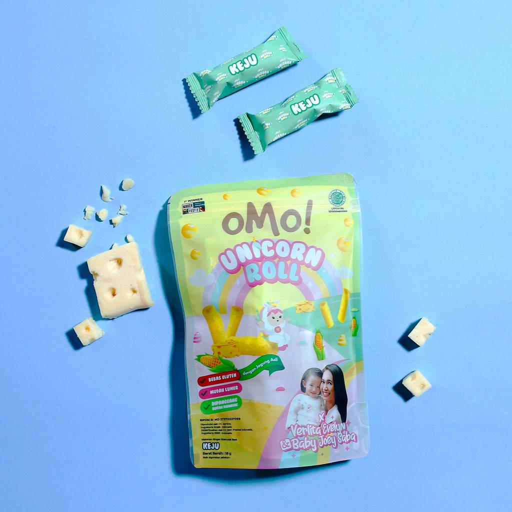 Omo! Unicorn Roll Cheese Snack Makanan Ringan Camilan Bayi 18g