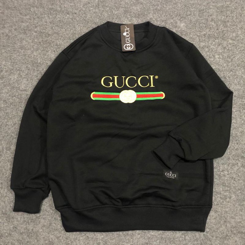 Sweater Hoodie pria dan warna hitam Gucci new Unisex cowok cewek
