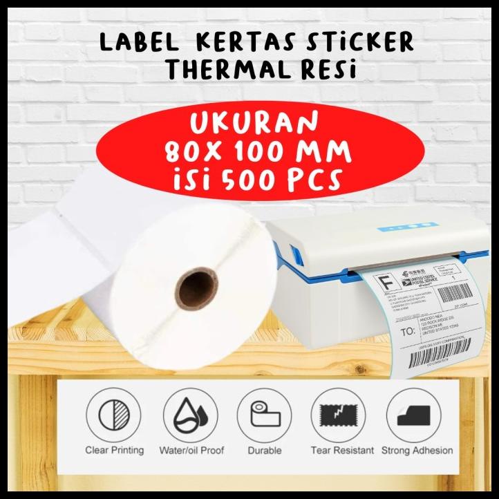 

Kertas Label Barcode 80X100Mm - Stiker Label Thermal 80Mm - 500 Pcs