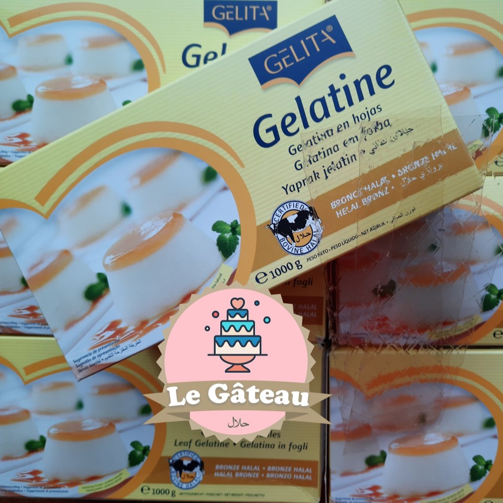 

150 lembar GELITA gelatine sheet / gelatin sapi lembar HALAL