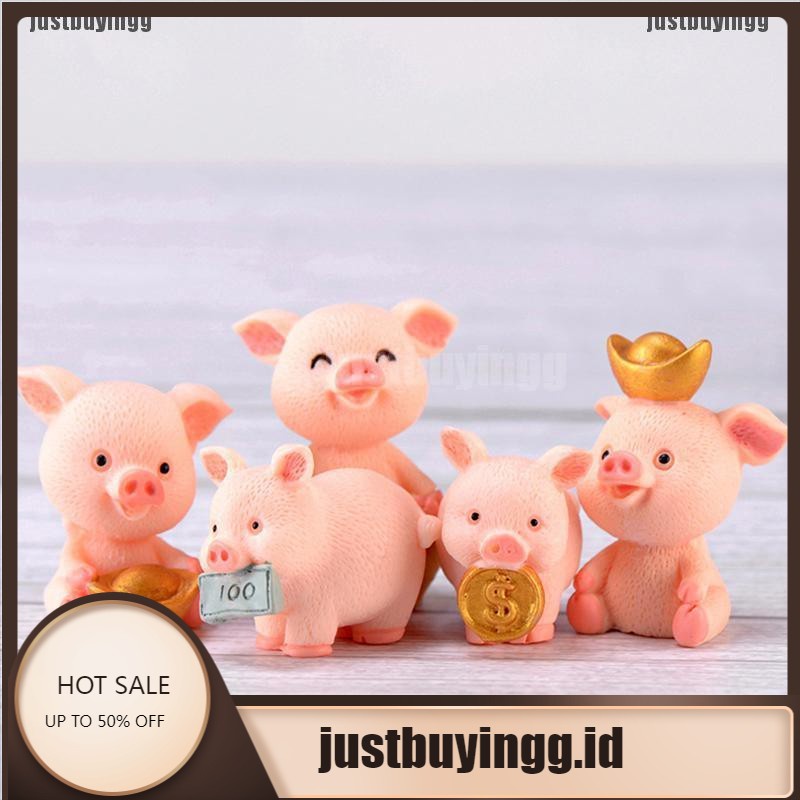 JB✪ Fortune Pig Miniature Figurine Fairy Garden Dollhouse Decor Micro Landscape