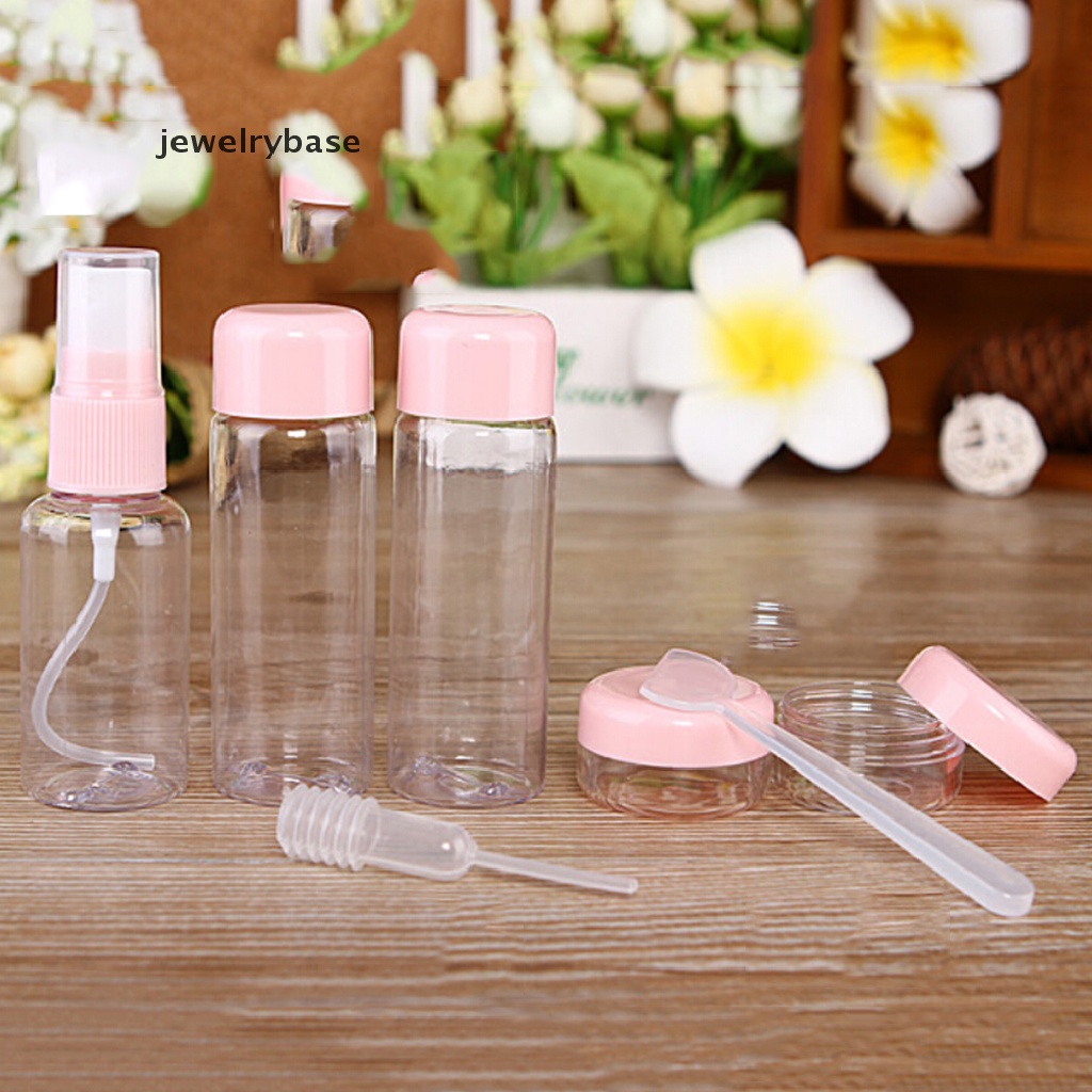 7pcs / set Botol Kosong Mini Bahan Plastik Transparan Untuk Travel