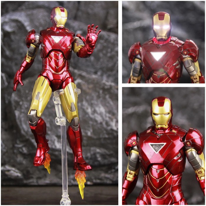 ✔️trending mainan murah ZD Toys Original Marvel Avengers Ironman 2 Iron man Mark 6 Figure - LED