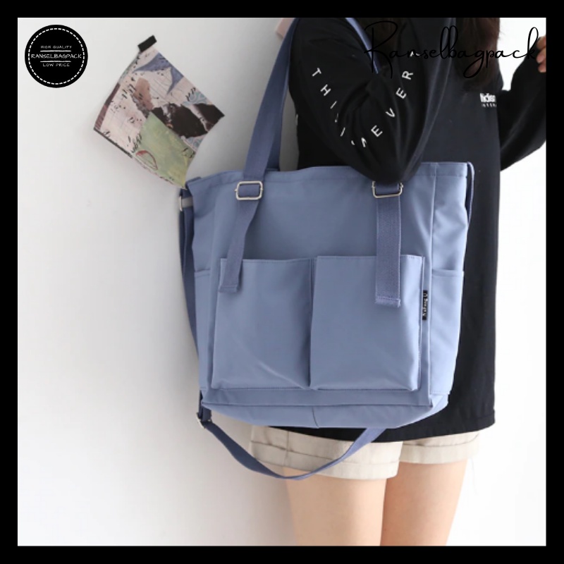 Tas Bahu Tote Bag Selempang Shoulder Bagus Baru Murah Kekinian Kapasitas Besar Multifungsi Stylish Korean Favorit Import Lokal Original Remaja Dewasa Sekolah Kuliah Traveling Perempuan Wanita Cewek