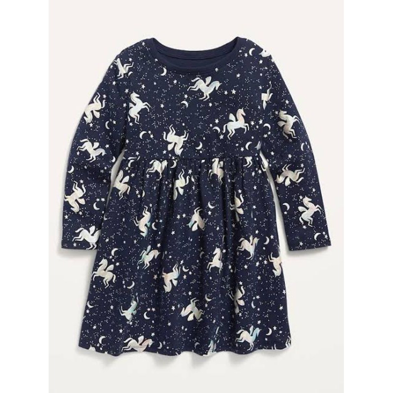DRESS ANAK LENGAN PANJANG PRINTED OLD NAVY