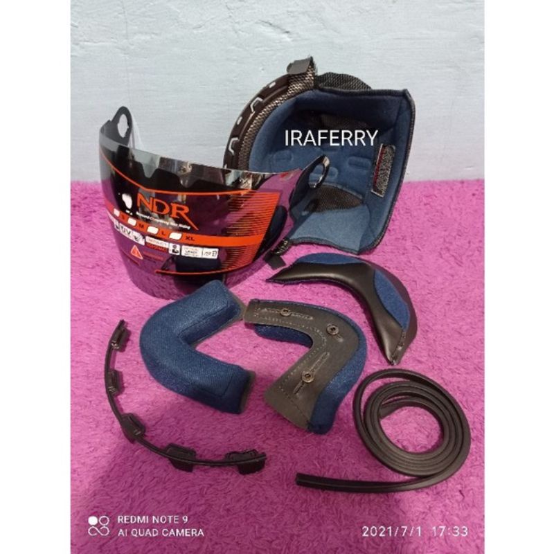 Busa helm ink cx22 fullset dan kaca visor helm ink cx 22 warna iridium silver merek INKO