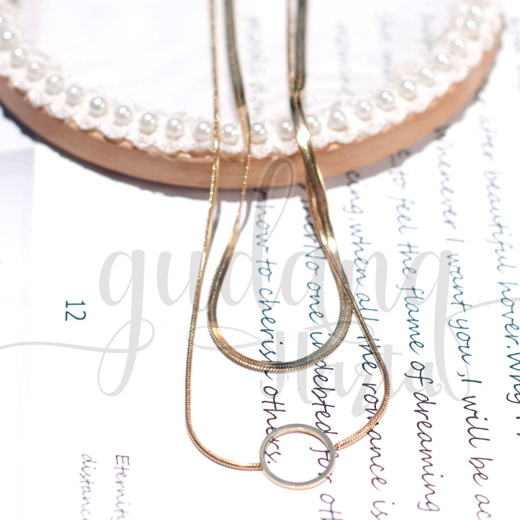 Kalung Wanita Stainless Susun O Kalung Lucu Unik GH 204210