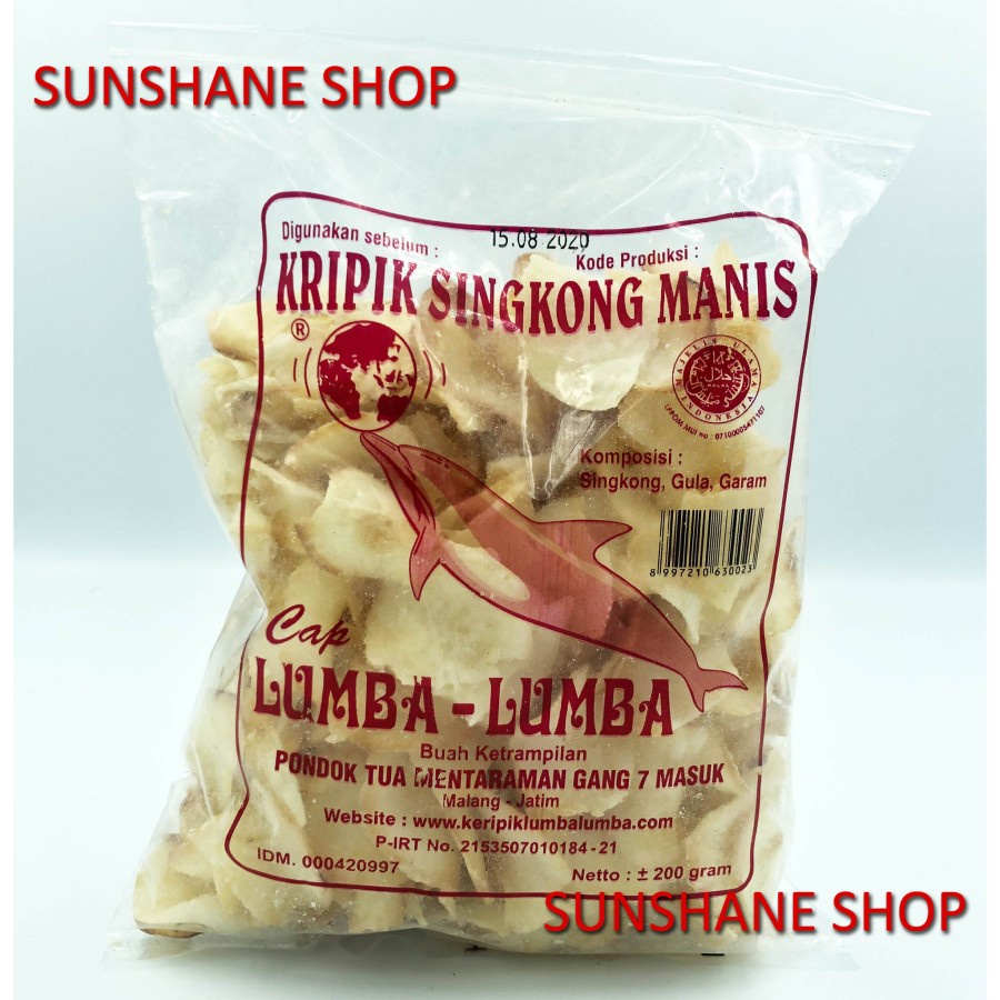 

keripik kripik singkong cap lumba-lumba 200 gr 200gr manis asin - Manis