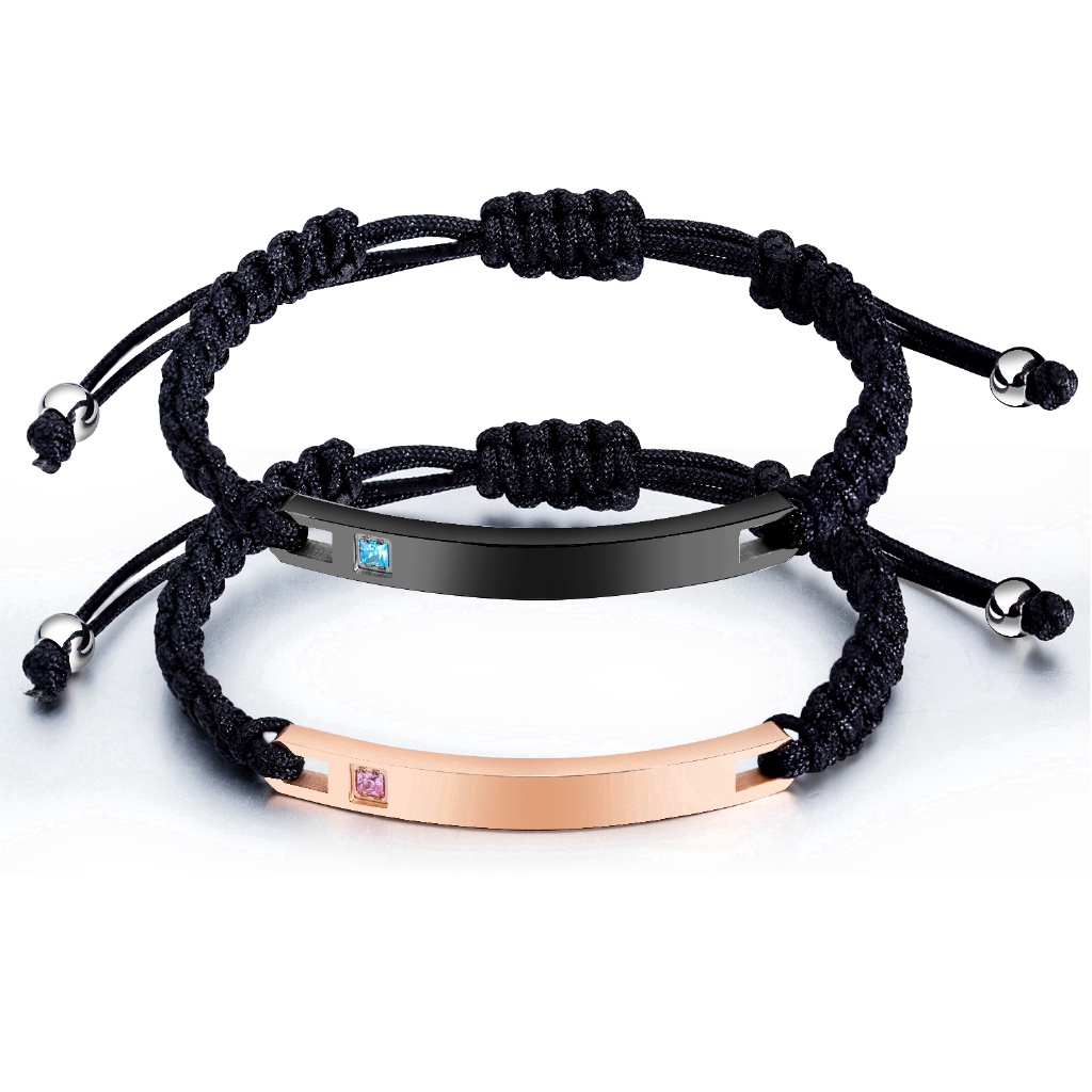 OLEVS Gelang Pria Wanita Stainless Steel Gengan Zircon Inlay & Tali Cowo Cewe || Aksesoris Fashion Barang Unik Murah Lucu