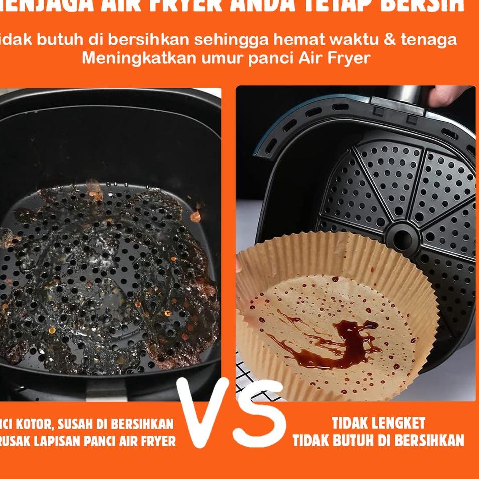 Flash Update 50pcs Kertas Alas Air Fryer Mito Kertas Minyak Sekali Pakai Anti Lengket 18cm