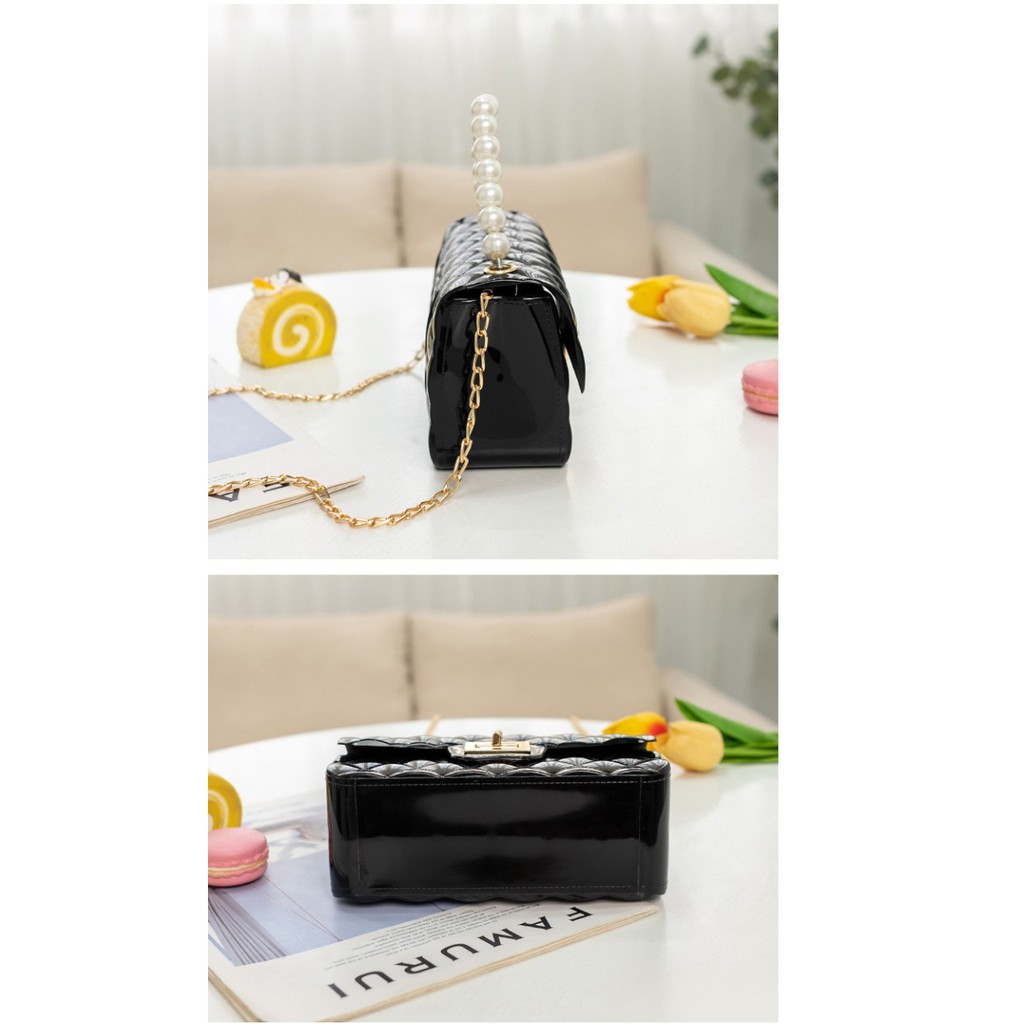 JX 341 - Tas Jelly Mutiara Ukuran Besar Muat HP - Tas Pesta Wanita - Tas import Terbaru