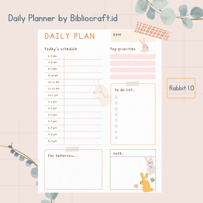 

Daily Planner / Bullet Journal / Planner Harian Loose Leaf - Rabbit Series .