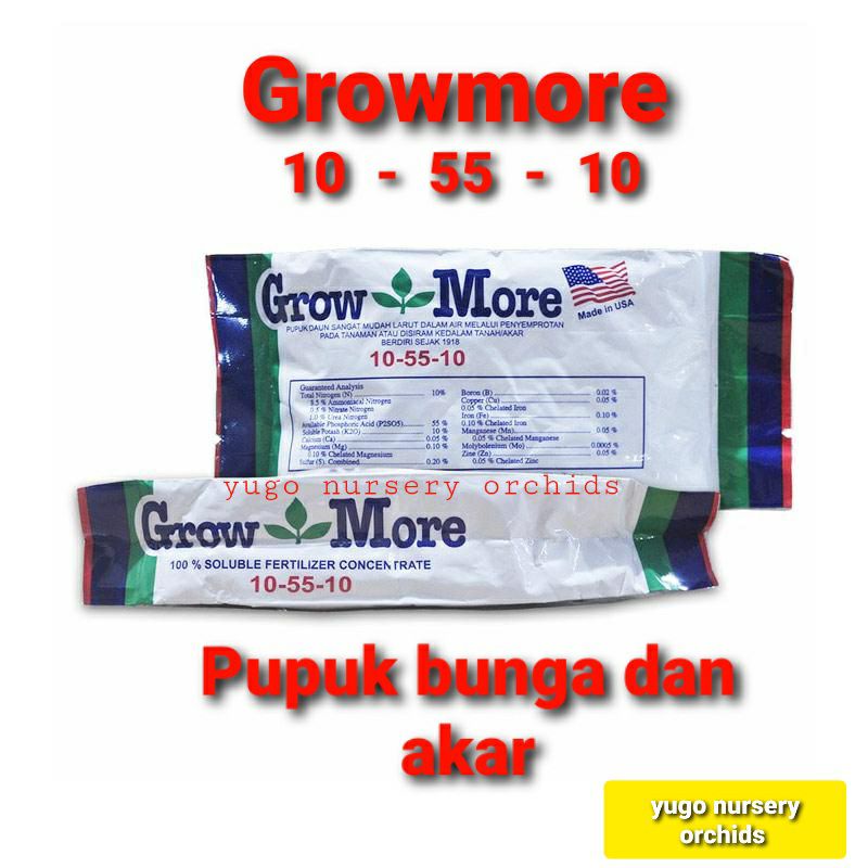 Pupuk NPK Daun Bunga dan Akar  lengkap Growmore untuk anggrek aglonema dan tanaman hias lain