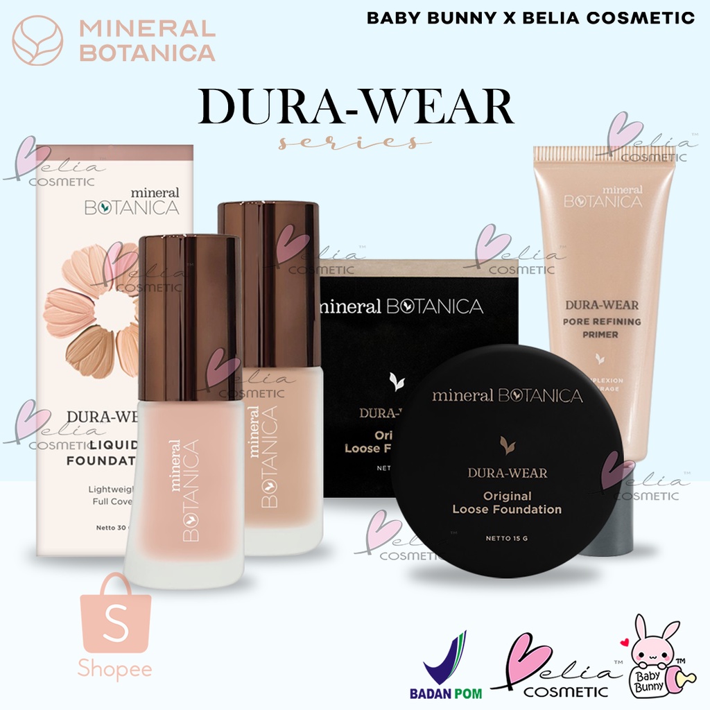 ❤ BELIA ❤ MINERAL BOTANICA Dura-Wear Series | Liquid Foundation | Primer  | Loose Powder  | ✔ BPOM