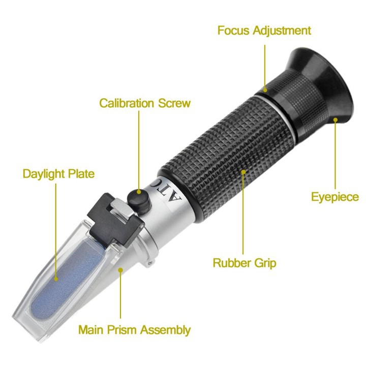 Refractometer Brix Meter Refraktometer Brix Alat Ukur Kadar Gula Sugar Buah ATC