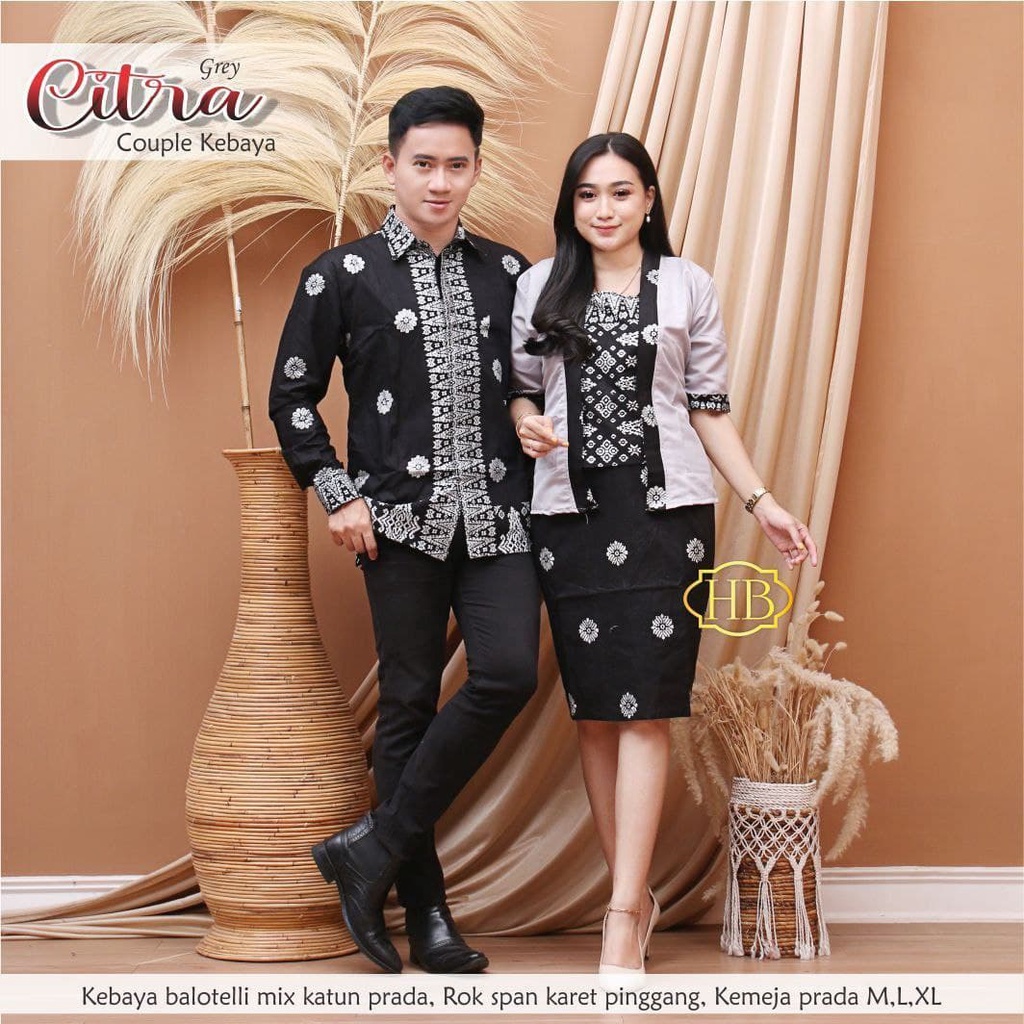 Kebaya Couple Modern Kebaya Tunangan Lamaran Wisuda Maura Couple - Sania Ruffle Batik Couple CITRA DNT Garansi Termurah Shopee - WIDBATIK