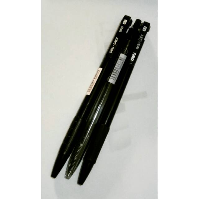 

Deli Ball Point Pen (Black/Blue) Retractable 0.5 - 0.7 mm