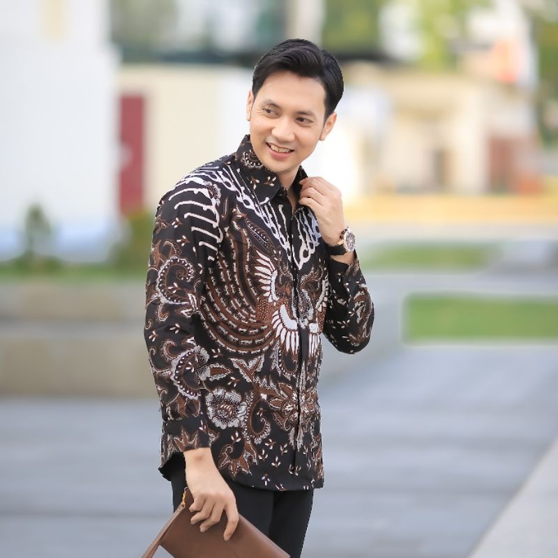 BATIK BOLO DEWO Motif Janoko Hem Atasan Kemeja Baju Batik Pria Lengan Panjang