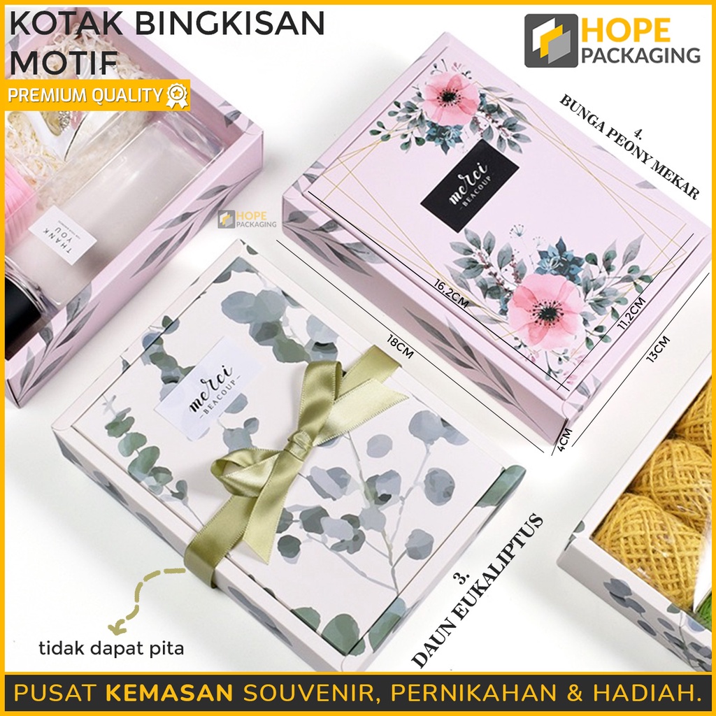 

Kotak Bingkisan Motif Bunga/Daun / Kotak Kado / Gift Box Hadiah / Box Hampers / Souvenir Gift / Kotak Coklat / Gift Box Bunga