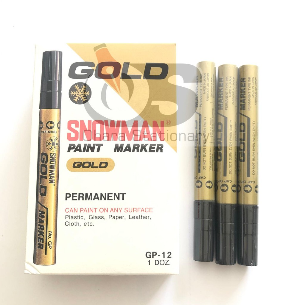 SPIDOL SNOWMAN GOLD PAINT MARKER GP-12/ SPIDOL WARNA GOLD