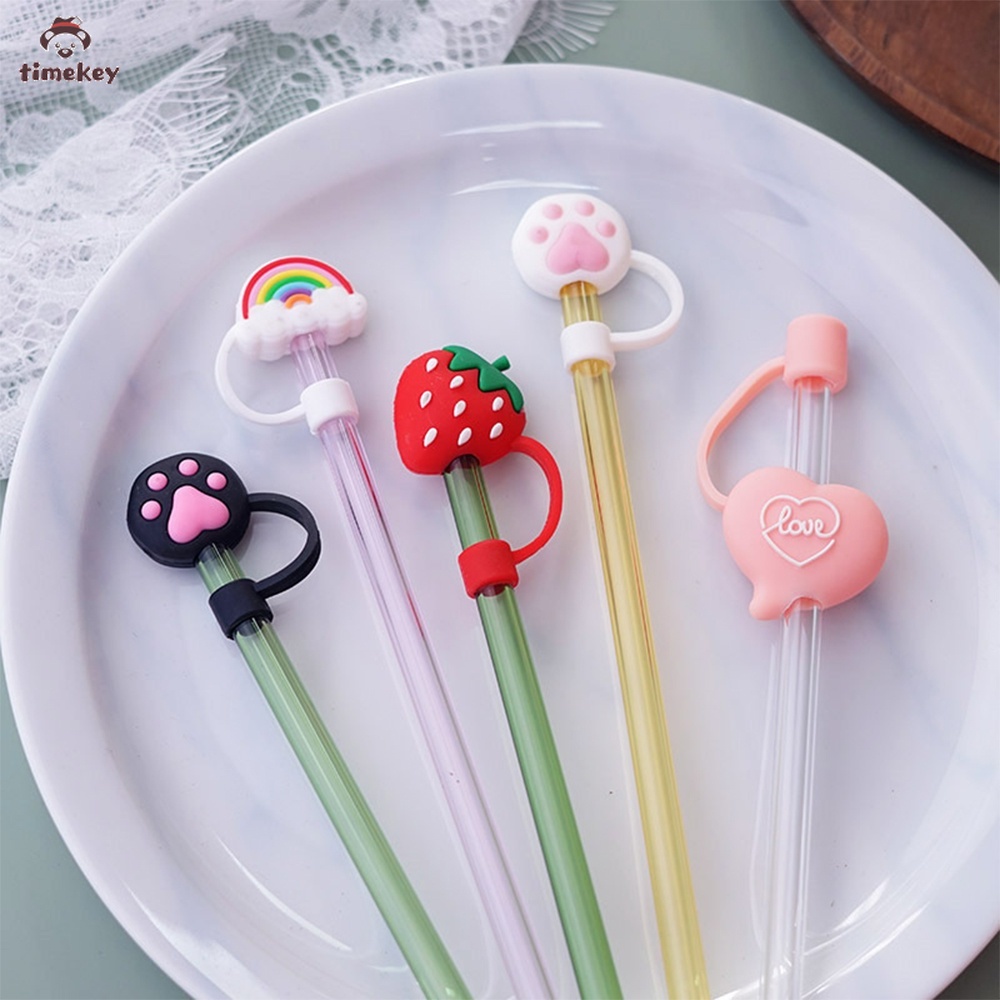 【TK】 Dustproof Silicone Straws Cover Creative Cute Silicone Environmental Protection Straw Plug Straw Baby Kids Water Cup Accessories