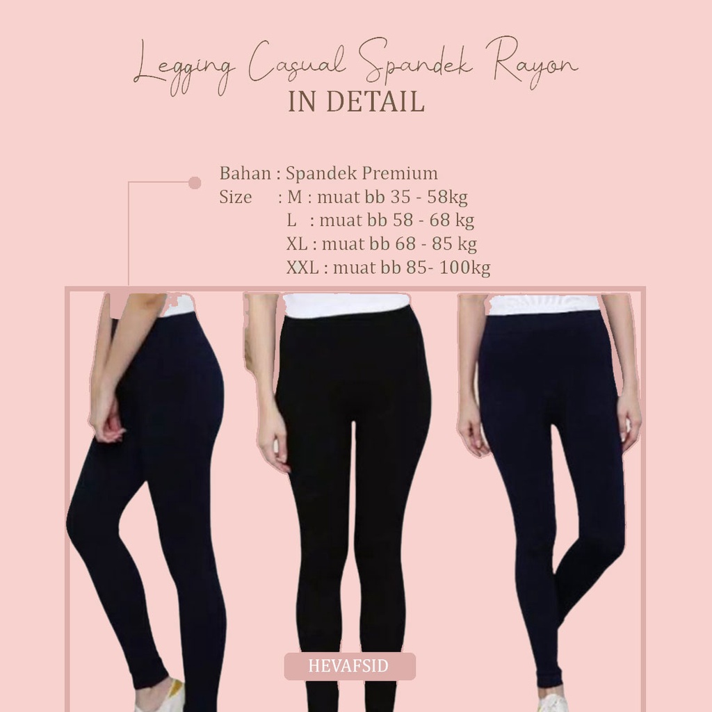 Legging casual bahan spandek rayon