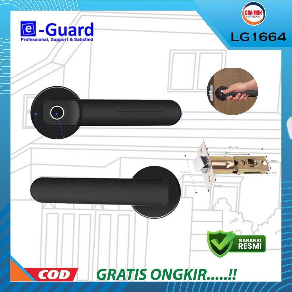 e-Guard Kunci Pintu Fingerprint Digital Smart Door Lock LG1664 Kost