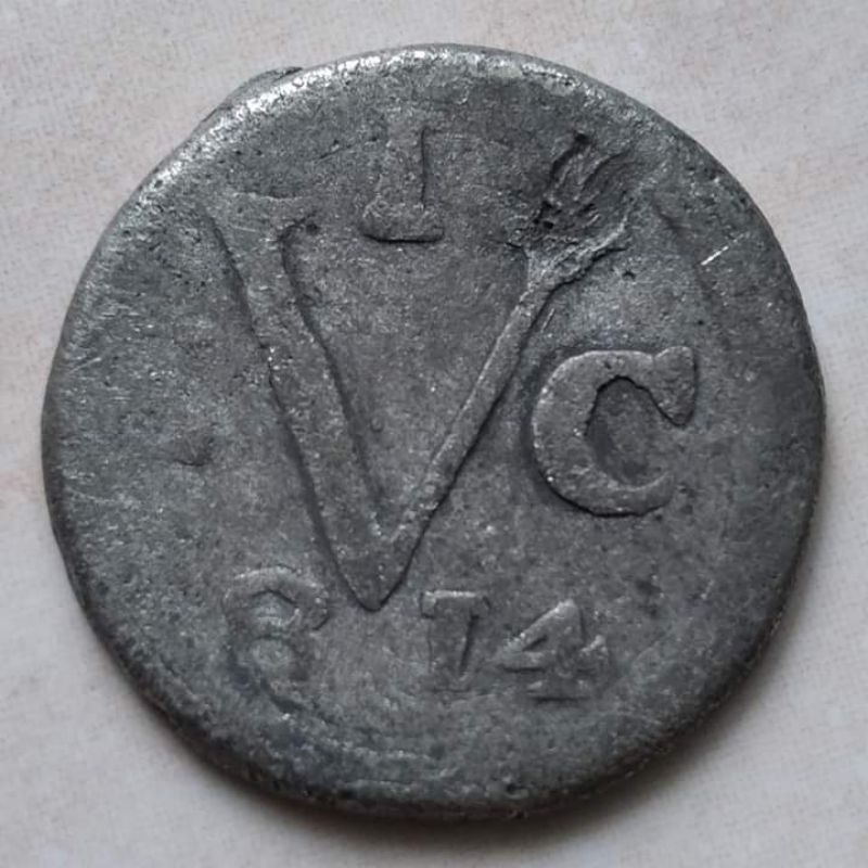 Koin Kuno Timah 1 Doit Java 1814 VEIC British East Indies - A3