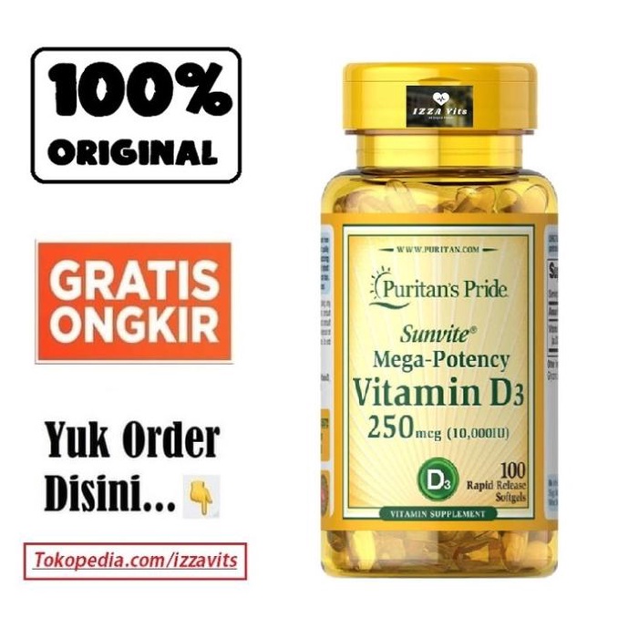 Puritan Puritan's Pride Vitamin Vit D-3 D 3 D3 10000IU 10000 IU 100 Lc