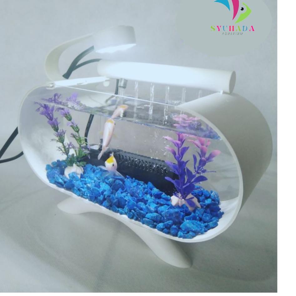 Banyak Dipakai.. [COD]TERMEWAH  1 SET AQUARIUM MINI AKRILIK AIR MANCUR PIPA PVC POMPA FILTER SIRKULA