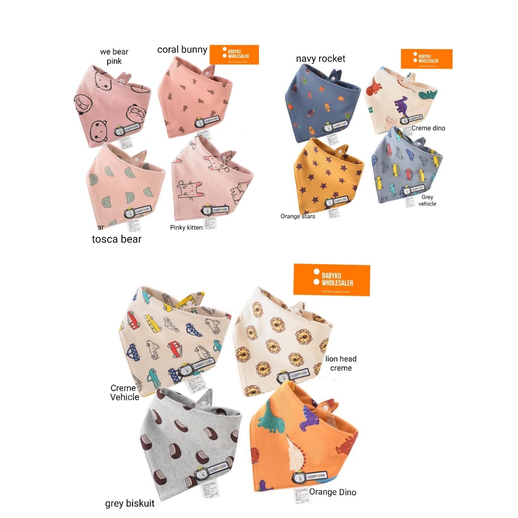 Slabber segitiga / celemek bayi tadah iler / Baby bibs