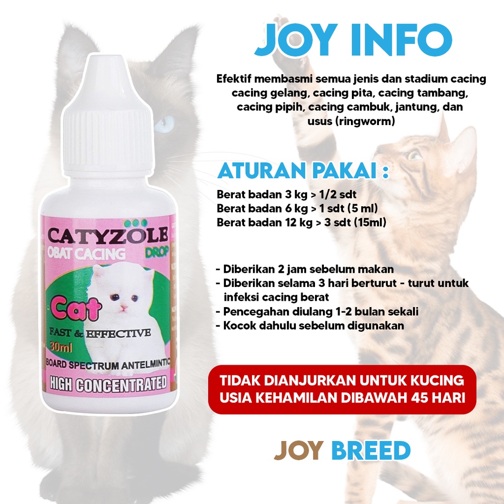 OBAT CACING KUCING TETES CATYZOLE 30 ML CAIRAN PEMBASMI CACING KUCING