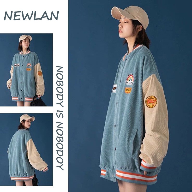 Newlan WT003 Jaket Baseball Japanese Harajuku BF Unisex Jacket College Baseball --- Jodian Baseball Jacket-6