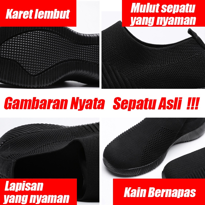 QINGSHUI Sepatu Kets Slip on Wanita Berkualitas Tinggi,Sepatu Wanita Model Terbaru,Bernapas Sepatu Lari Wanita Nyaman,Wanita Kaus Kaki Sepatu Datar Sepatu Wanita