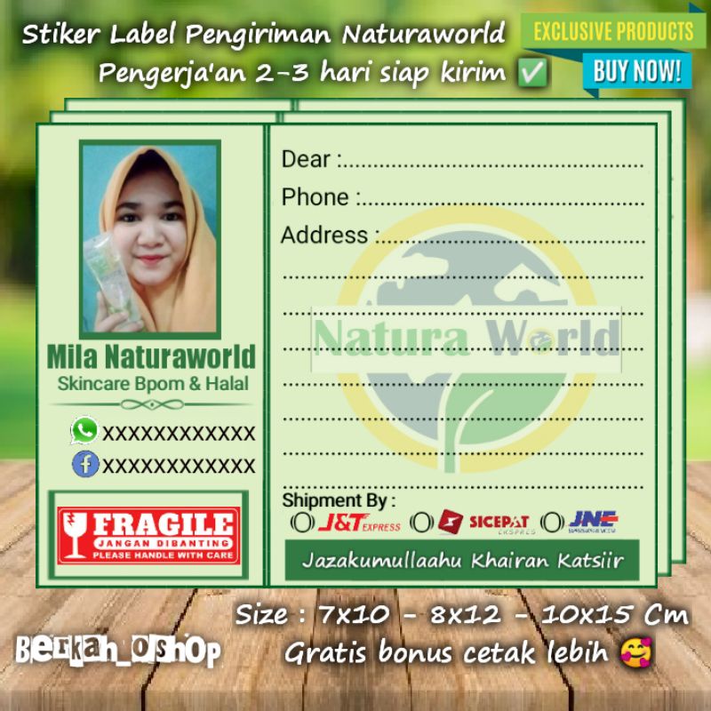 

Stiker Label Pengiriman Naturaworld - Custom Foto & Nama Olshop