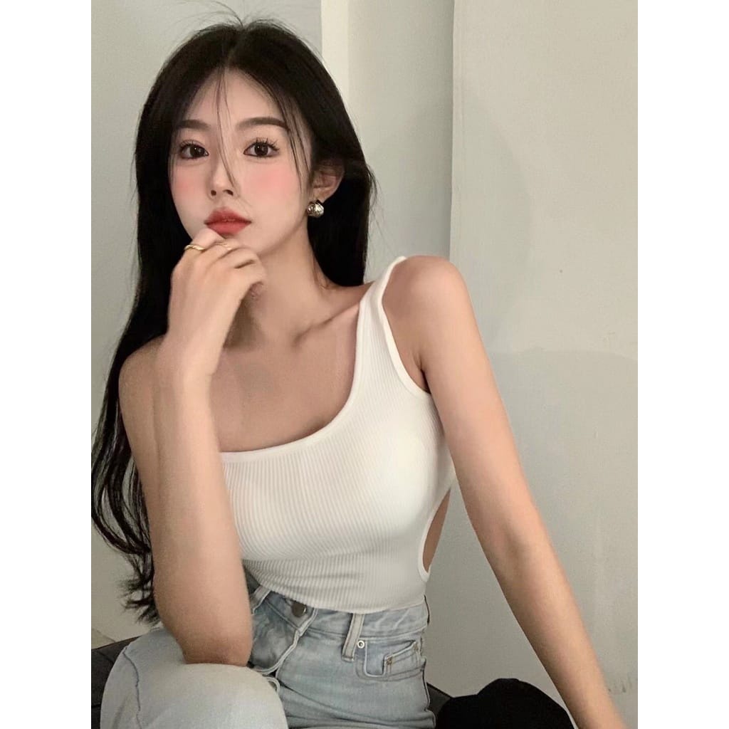 SEXYLADIES Tanktop One shoulder Croptop wanita import stylish