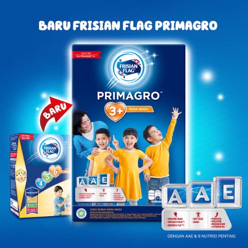 Frisian Flag Primagro 3+ Vanilla/Masu 1200 gr Susu Formula Pertumbuhan Anak