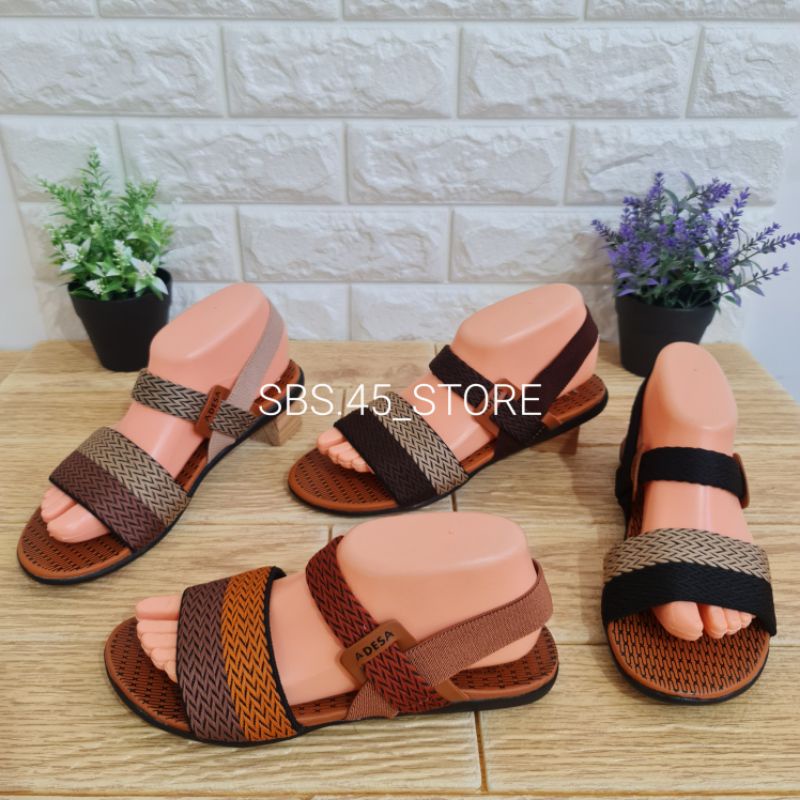 ADESA Let/Tali Belakang Elastis/Sandal Wanita Rajut Turki Selop 2 Warna