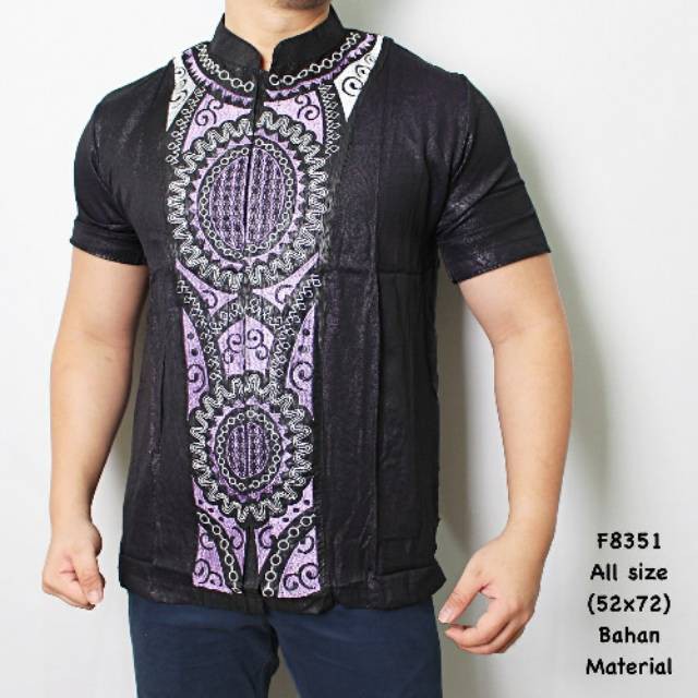 Baju koko muslim ungu black pria
