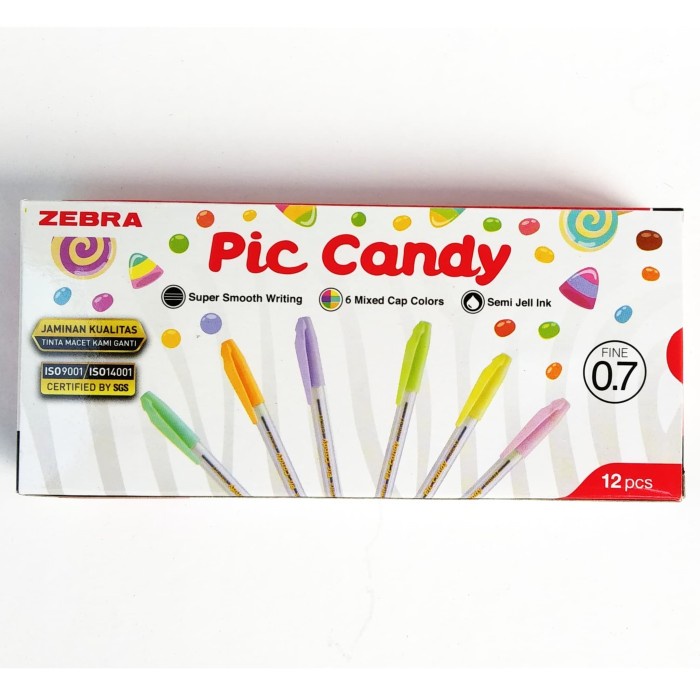 

Sale!!! Pulpen Zebra Pic Candy Fine 0.7 Per Lusin Promo
