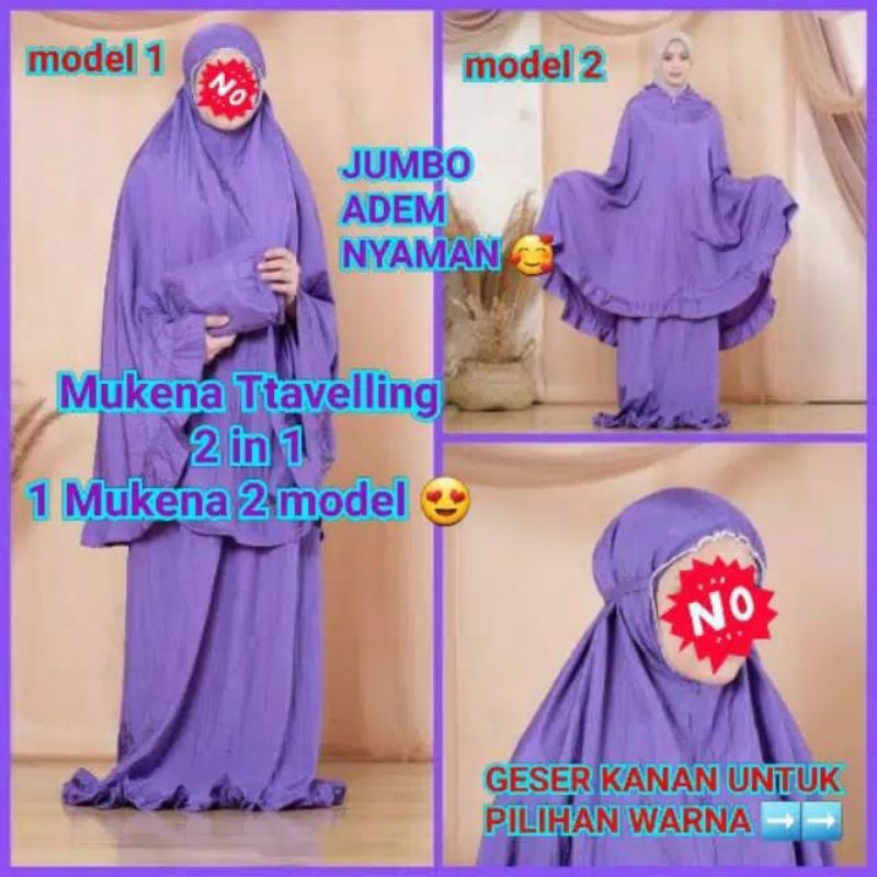 mukena 2 in 1 parasut super nyaman jumbo