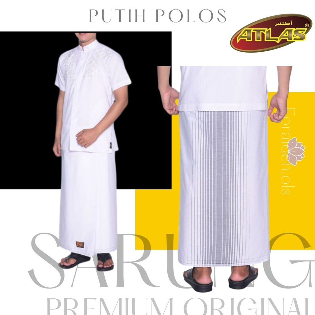 Sarung ATLAS Premium Original Putih Polos