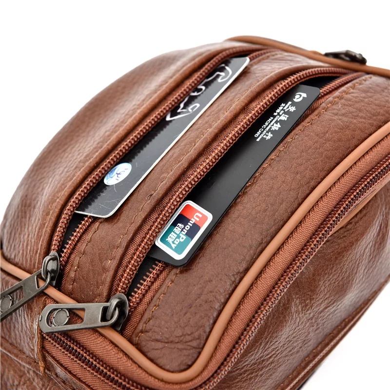 TAS PINGGANG PRIA WANITA KULIT SAPI ASLI / WAISTBAG LEATHER 8001-8002