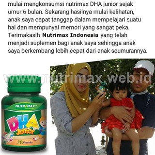 Nutrimax Junior DHA Vitamin  Otak Untuk Buat  Kecerdasan 