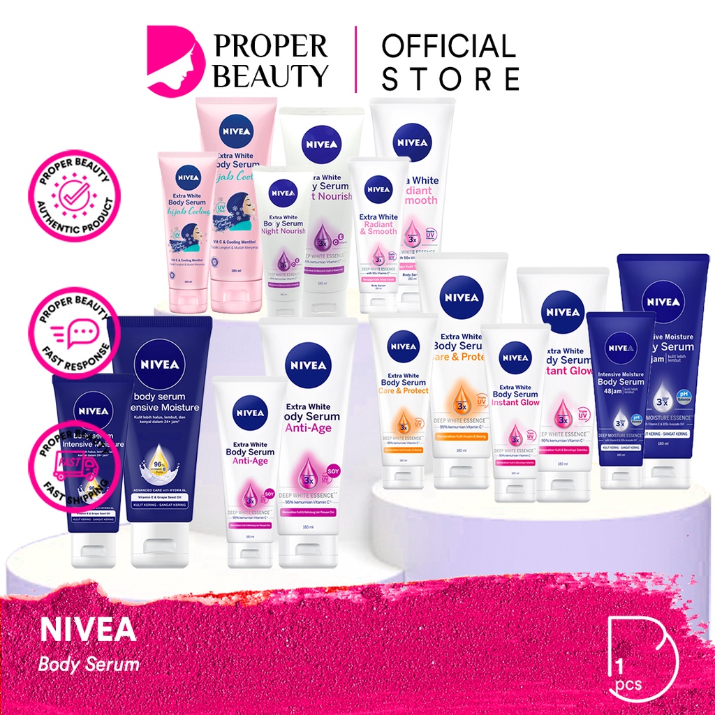 NIVEA Body Serum Jerman / Extra White Deodorant Roll On Cleansing Micellar Water Face Lotion Facial 