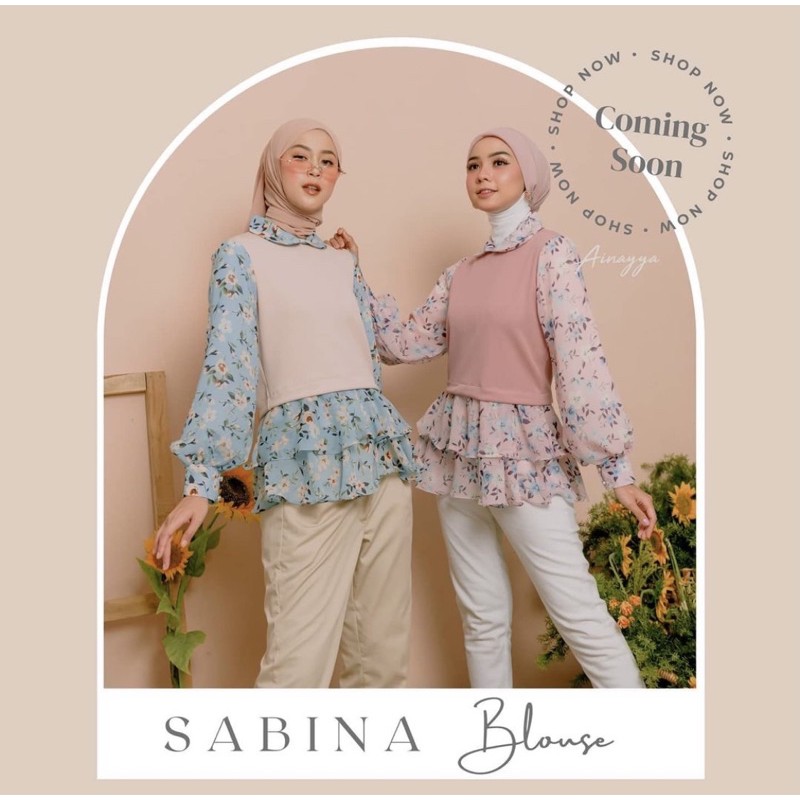 Sabina Blouse Pink M XL dan Blue XL by Ainayya id