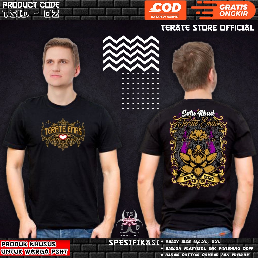 KAOS PSHT TERATE EMAS SATU ABAD PSHT PUSAT MADIUN SPESIAL 100 TAHUN CULTURE BUDAYA WAYANG (BERBAHAN 