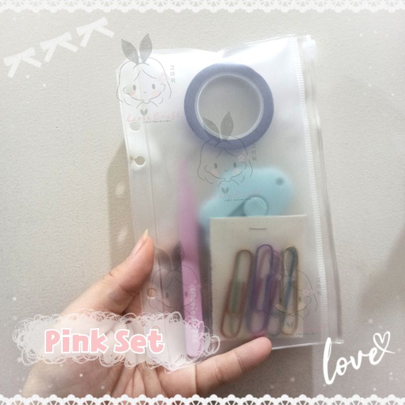 

LC Mini Set Tools Planners Washi Taoe Pinset Cutter Paper Clip