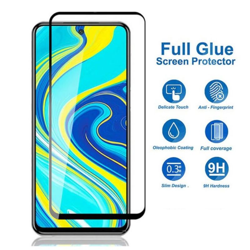 Tempered Glass Full 9D For Xiaomi Redmi Note 9 Pro Full Layar